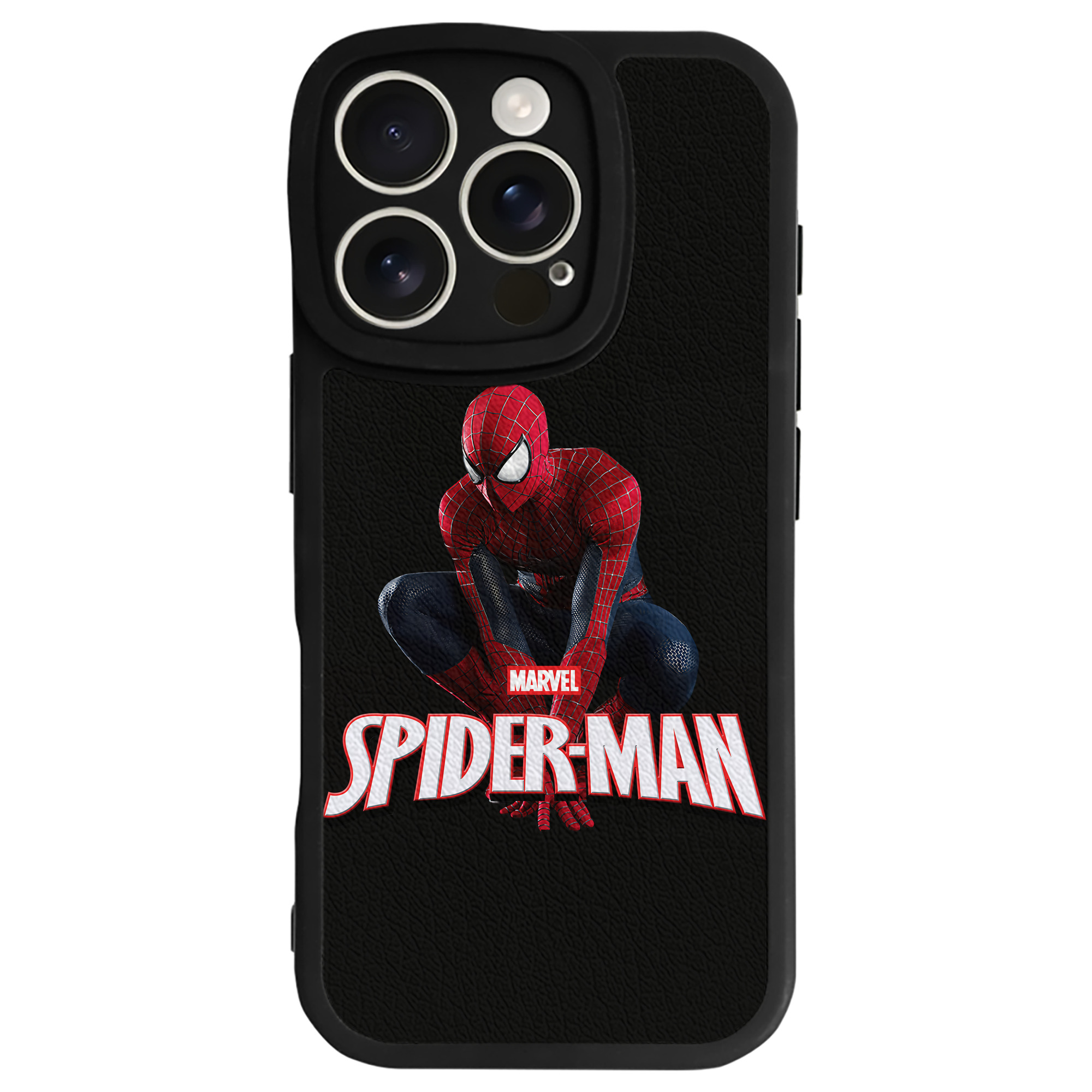 Spider Man スパイダーマン 【iPhone 16シリーズ対応】シリコンスマホケース（レザー調） 材質：シリコン